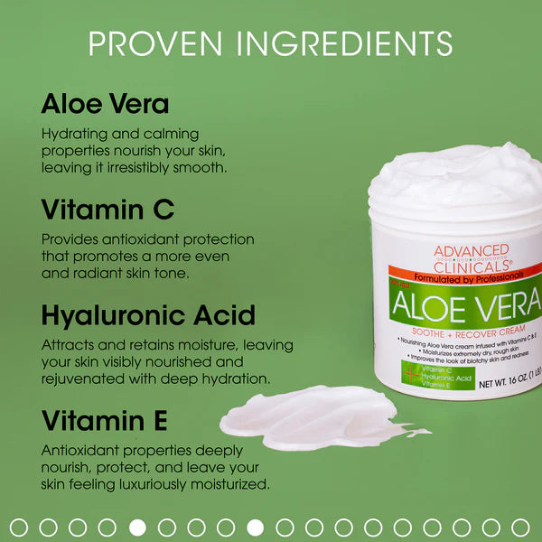 Advanced clinicals Crème Apaisant + Récupérante à l'Aloe Vera