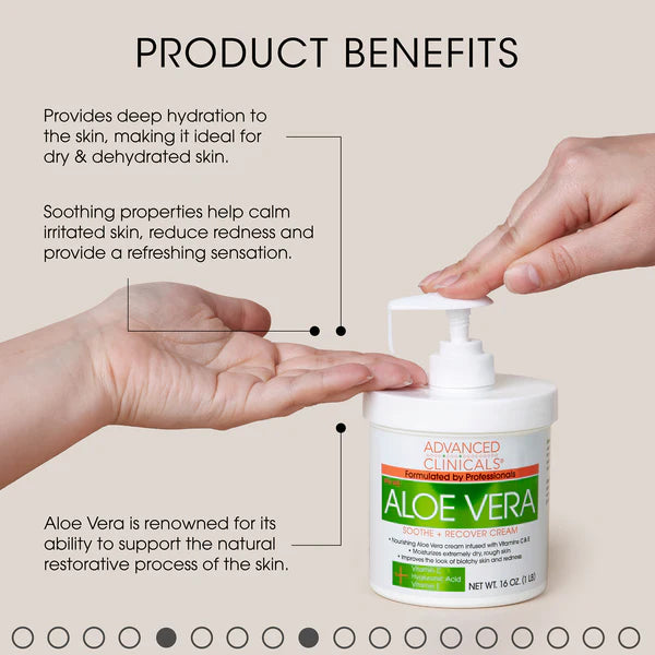 Advanced clinicals Crème Apaisant + Récupérante à l'Aloe Vera