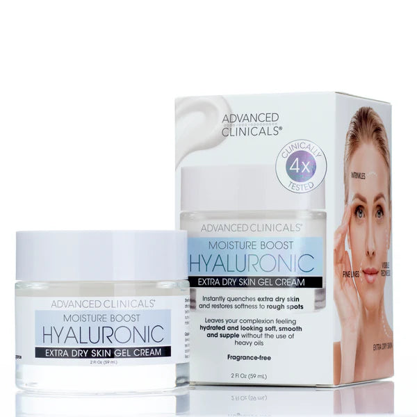 Advanced clinicals Gel-crème hydratant pour le visage à l'acide hyaluronique