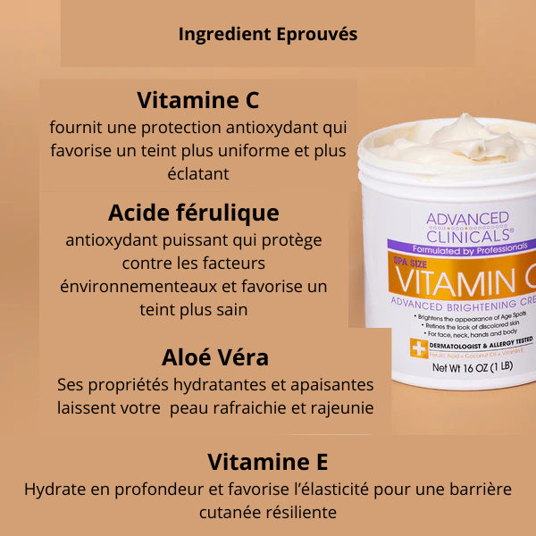 Advanced Clinicals, Vitamine C, Crème éclaircissante